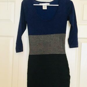 Navy/grey/black long sleeved dress